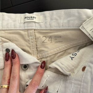 Moussy Vintage Cream Jean Shorts